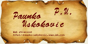 Paunko Uskoković vizit kartica